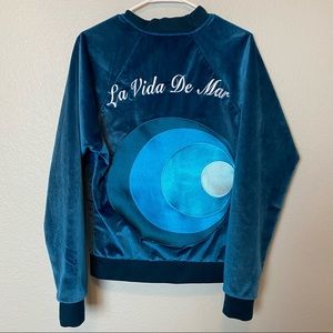 Tomas and Marie Velvet Embroidered Bomber Jacket